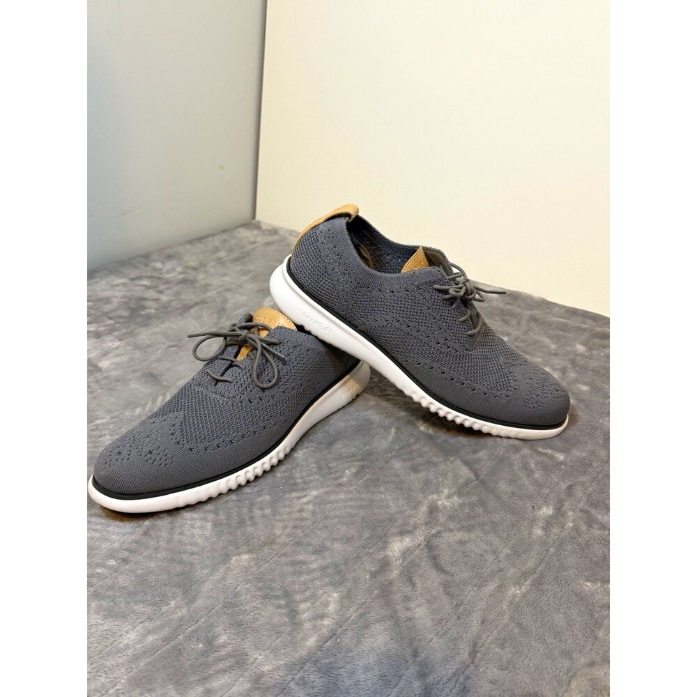 Cole Haan Grand.ØS ZERØGRAND Knit Wingtip Lace-Up Sneaker Gray Men's 10M
